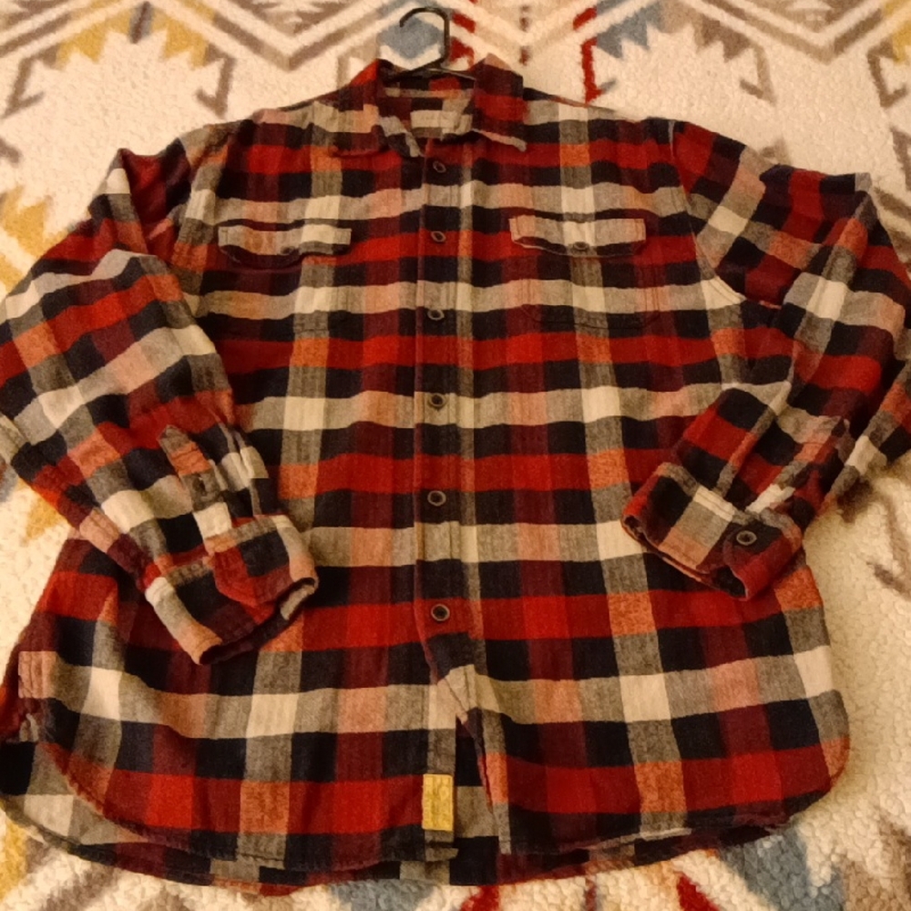 Jachs Red and Black Plaid Casual Button Down Shirt
